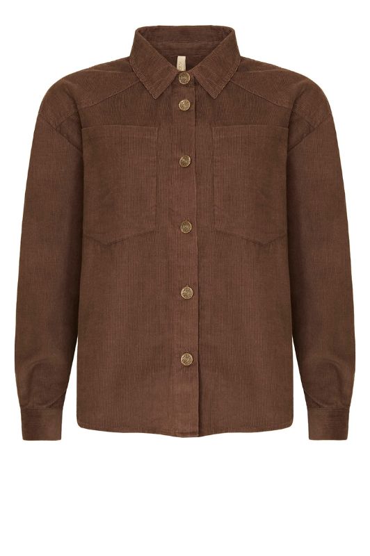 Ofelia Lykke shirt I Fløjlsjakke i brun