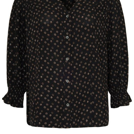 Ofelia Lou shirt I Sort skjorte med brune prikker