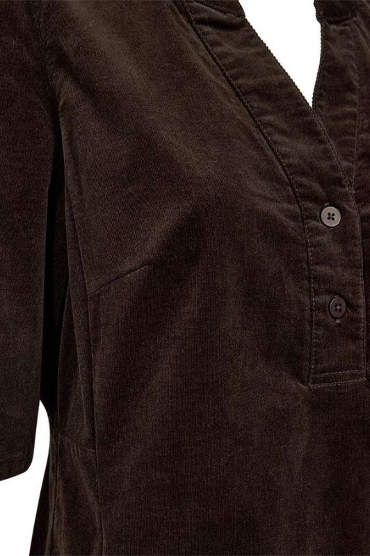 FreeQuent Olana dress I Fløjlskjole med korte ærmer i brun