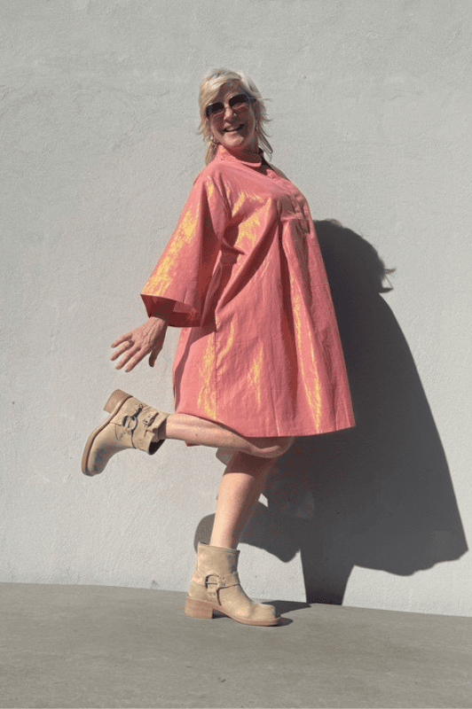 Gaspar Bombay dress | Festkjole i pink guldlook I Dresslab