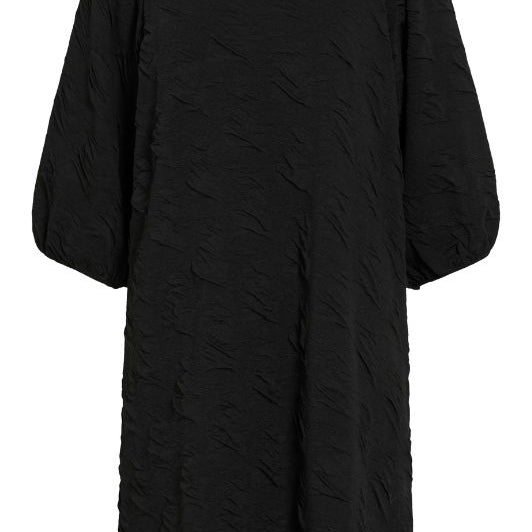 VILA Videvera Dress | Boatneck kjole i sort
