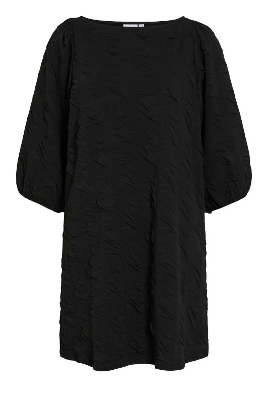 VILA Videvera Dress | Boatneck kjole i sort