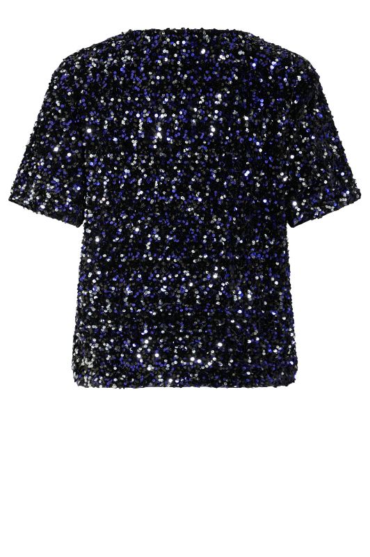 VILA Vifaith Top | Palliet top i navy og sort