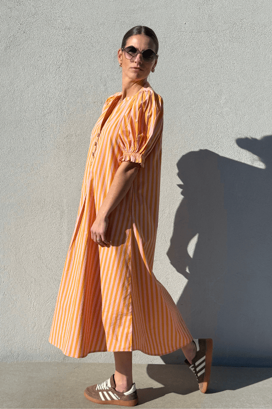 Gaspar Tunø dress | Orange strib I Dresslab