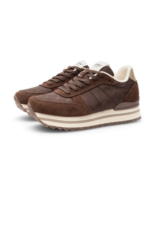 Woden Ronja plateau heritage sneakers | Chocolate