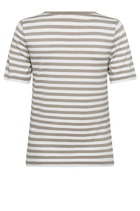 Freequent Liana t-shirt I Strib sand hvid