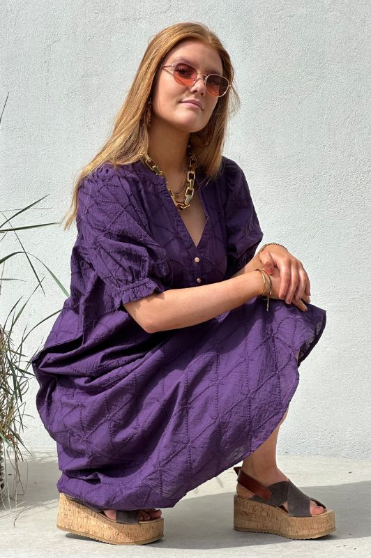 PRE ORDER Gaspar Tunø dress | Flot broderie anglaise i lilla I Dresslab