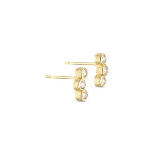 Pure by Nat I Triple sticker øreringe i banket 24K guld I Dresslab