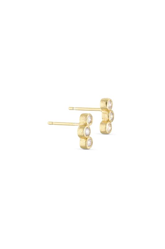 Pure by Nat I Triple sticker øreringe i banket 24K guld I Dresslab