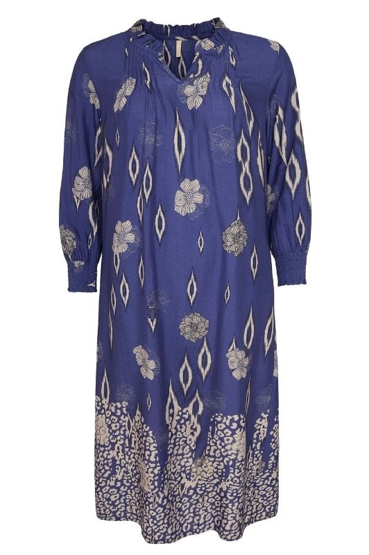 Ofelia Laura dress | Smuk kjole i blåt borderprint