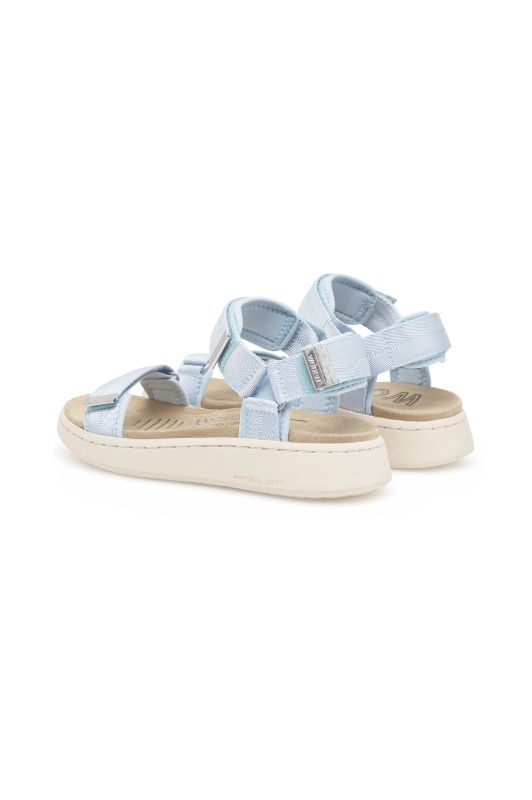 Woden Line sandal | Damesandal i lyseblå I Natural Soft sål