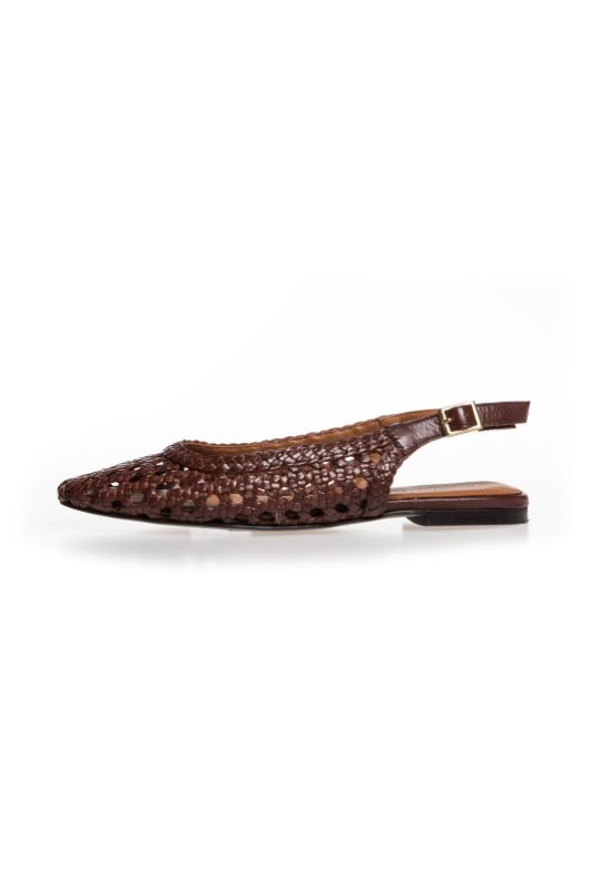 Copenhagen Shoes As the Sea  | Flet slingback i brunt skind