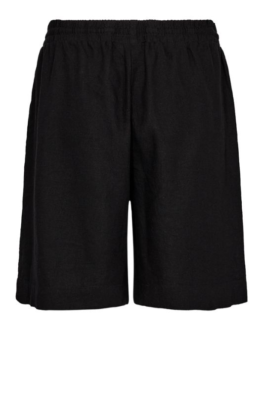 Freequent Shorts | Sorte hørshorts med lommer I Dresslab