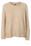 Prepair Babara Knit | Striktrøje i sand med guld-look nitter
