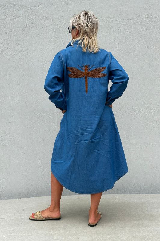 Gaspar Lucca denimkjole | Cool jeanskjole med guldsmed