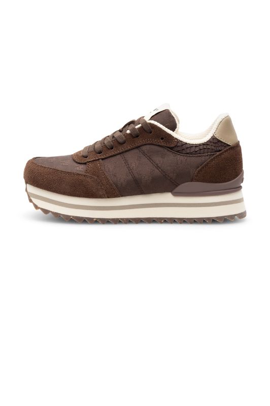Woden Ronja plateau heritage sneakers | Chocolate