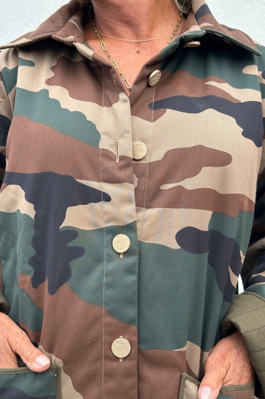 PRE ORDER Gaspar Champagne winter coat  I Frakke i camo print