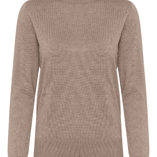 Saint Tropez Mila strik | Strikket rullekrave pullover I Sand