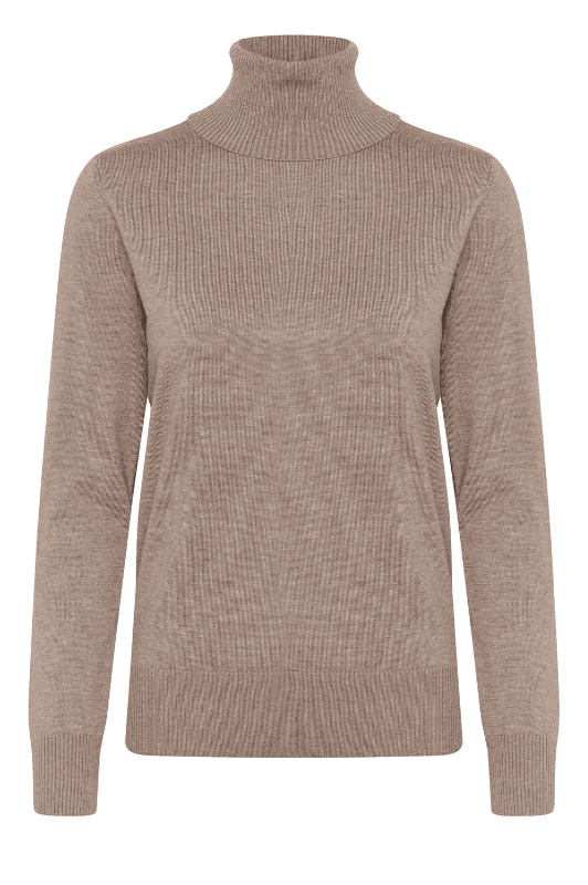 Saint Tropez Mila strik | Strikket rullekrave pullover I Sand