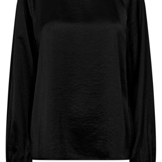 Freequent Dove bluse I Sort skjortebluse i satinlook