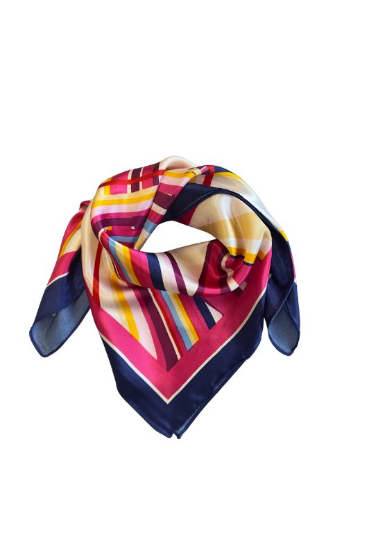 Luxzuz Bandito scarf I Tørklæde med flot pink og blå print