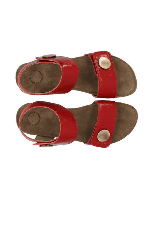 Cashott Casava skind sandal I Rød lak