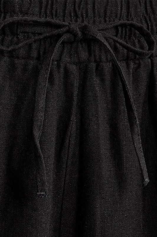 Freequent Shorts | Sorte hørshorts med lommer I Dresslab