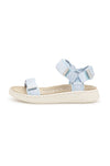 Woden Line sandal | Damesandal i lyseblå I Natural Soft sål