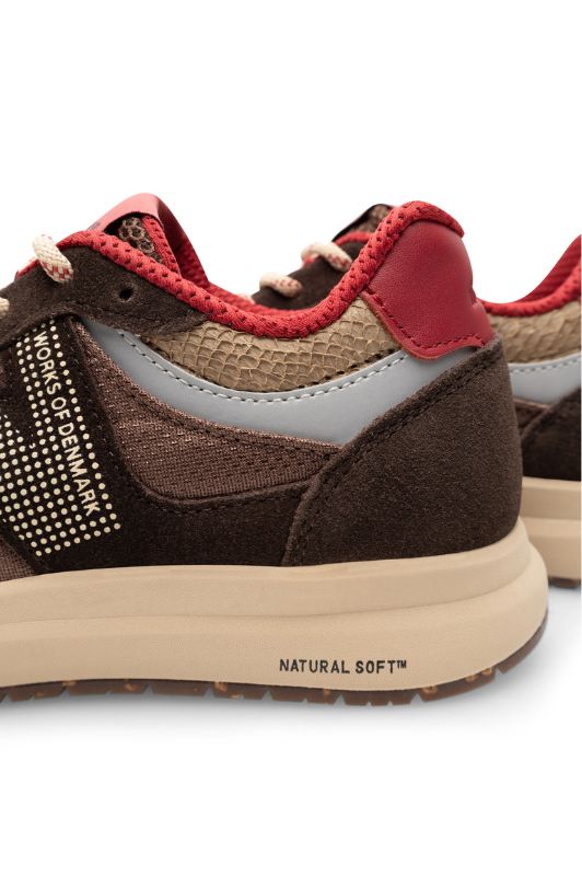 Woden Rigmor open mesh leather sneakers | Cacao multi