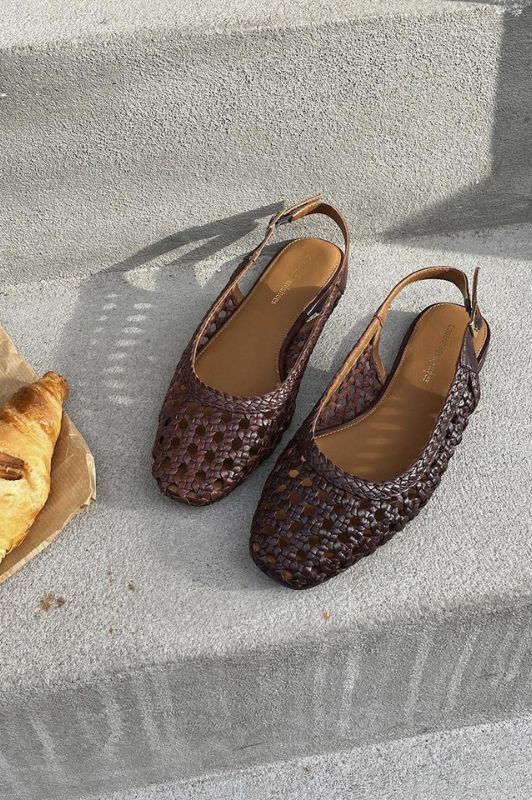 Copenhagen Shoes As the Sea  | Flet slingback i brunt skind
