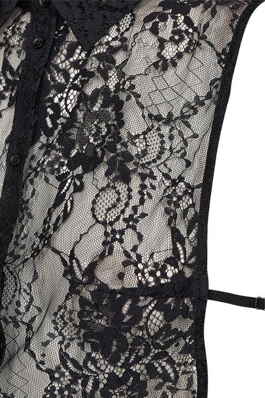 Freequent Lacy collar I Skjortekrave i sort blonde