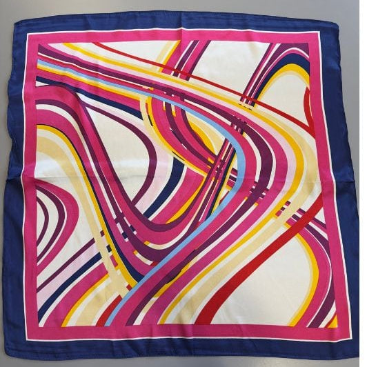 Luxzuz Bandito scarf I Tørklæde med flot pink og blå print