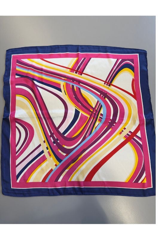 Luxzuz Bandito scarf I Tørklæde med flot pink og blå print