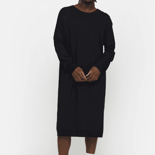 Soft Rebels Epira Dress | Strikkjole med knapper på skulderen I Sort