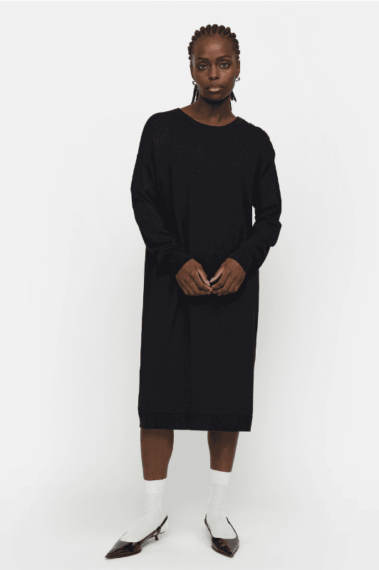 Soft Rebels Epira Dress | Strikkjole med knapper på skulderen I Sort