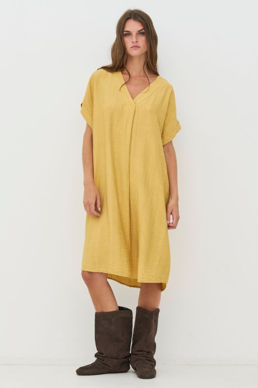 NÜ Cinda tunika | Smuk klassisk kjole i majsgul I Dresslab