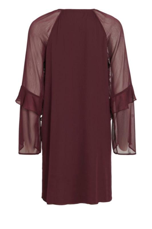 VILA Visilja Dress | Chiffon kjole i bordeaux