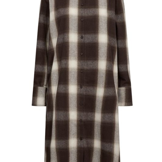 FreeQuent Erino dress I Bomuldskjole i brun tern