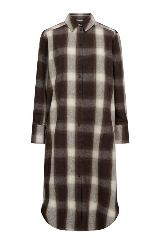 FreeQuent Erino dress I Bomuldskjole i brun tern
