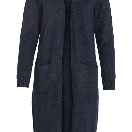 VILA Viril Cardigan lang | Lækker blød strikcardigan i navy