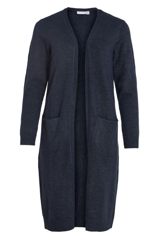 VILA Viril Cardigan lang | Lækker blød strikcardigan i navy