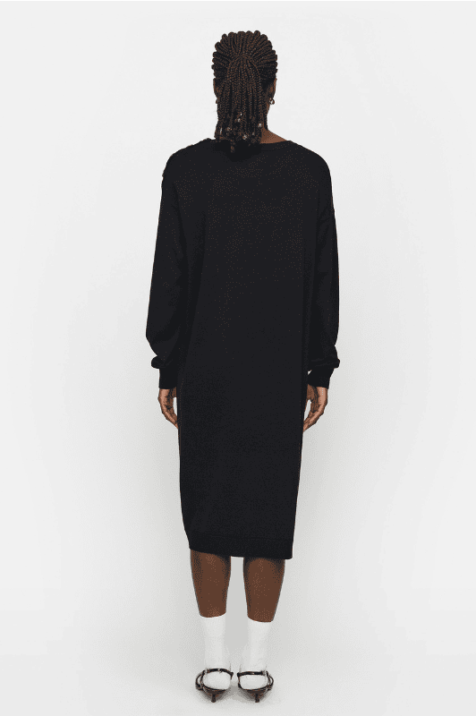 Soft Rebels Epira Dress | Strikkjole med knapper på skulderen I Sort