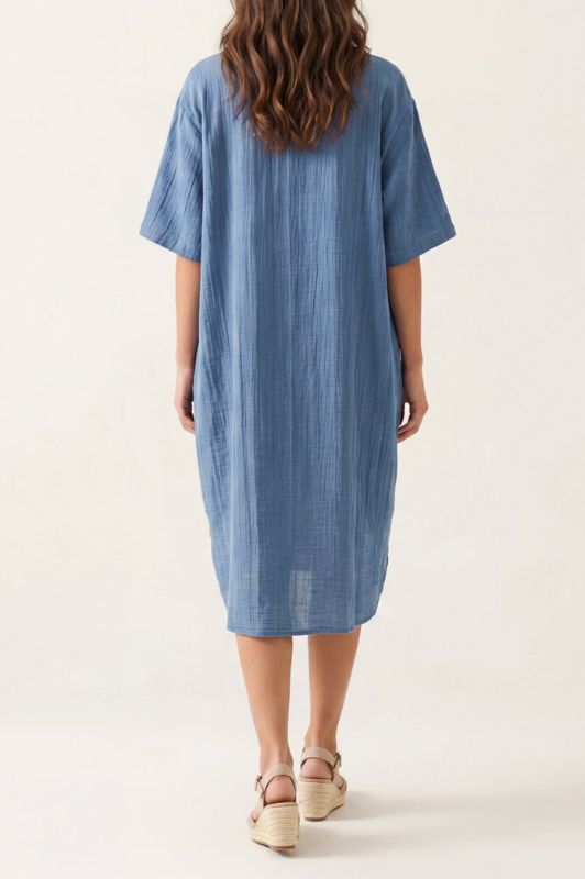 Studio West dress I Sommerkjole gennemknappet i blå