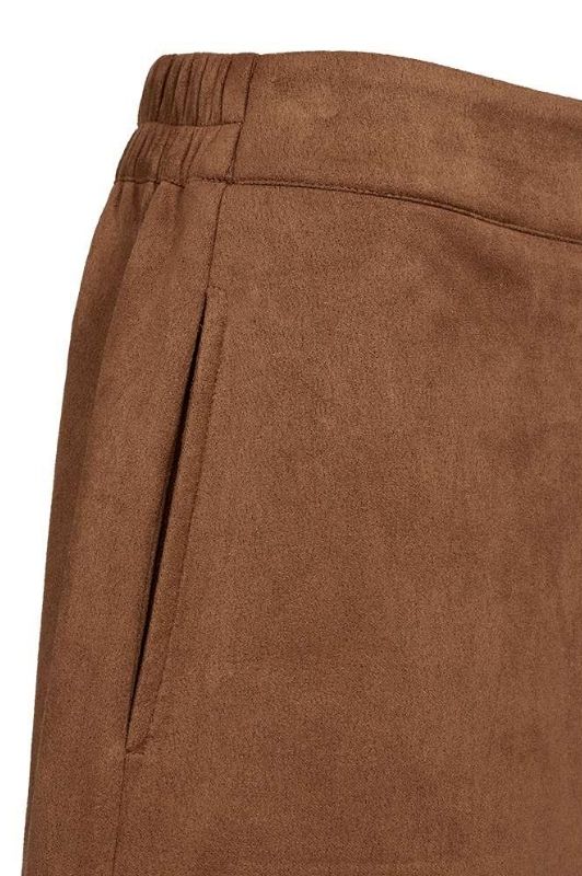 Freequent Noville skirt | Fake suede cognac nederdel