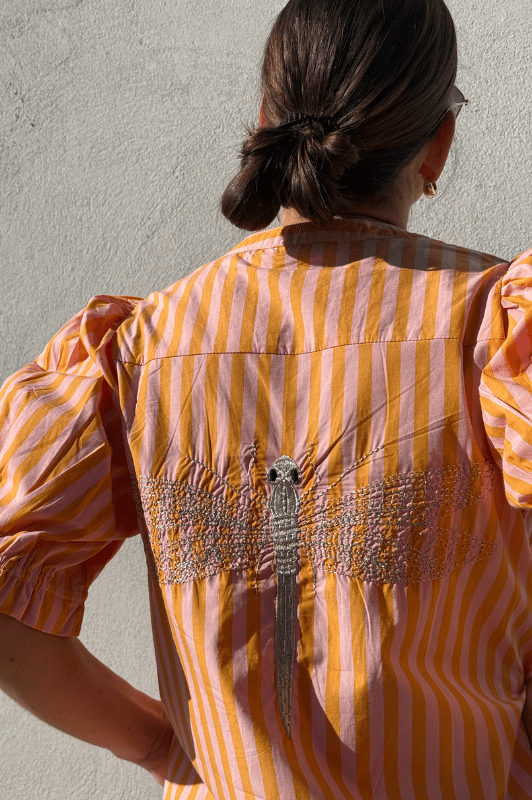 Gaspar Tunø dress | Orange strib I Dresslab