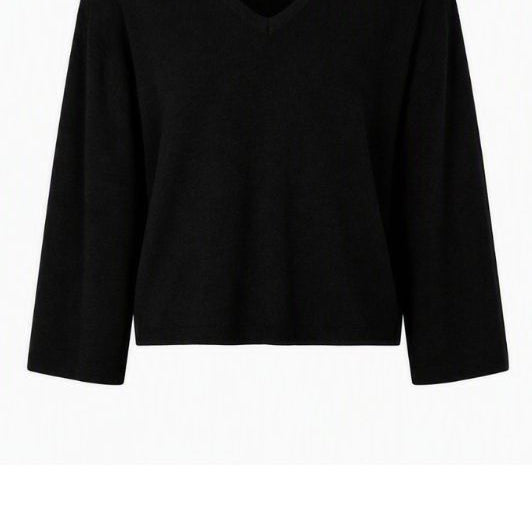 Tooday Cenna bluse I Sort strikbluse med v-hals
