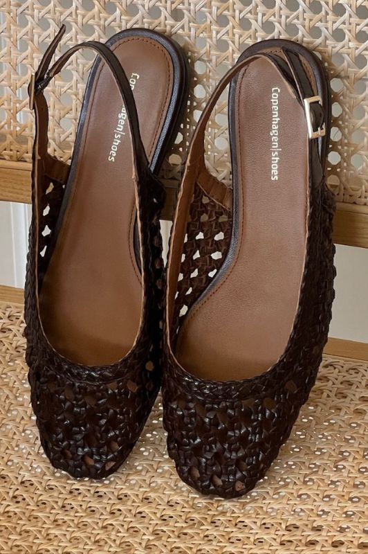 Copenhagen Shoes As the Sea  | Flet slingback i brunt skind