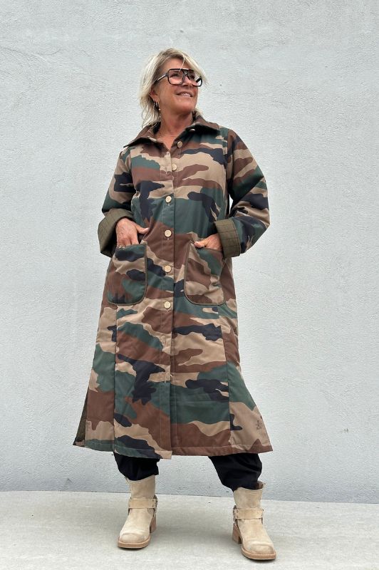 PRE ORDER Gaspar Champagne winter coat  I Frakke i camo print