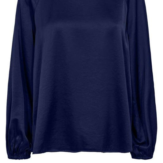 Freequent Dove bluse I Blå skjortebluse i satinlook