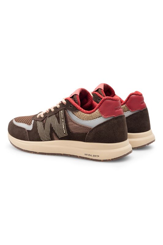 Woden Rigmor open mesh leather sneakers | Cacao multi